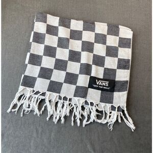 Vans Checkered Travel Throw Blanket 64x40 Black White Fringe Skater Streetwear